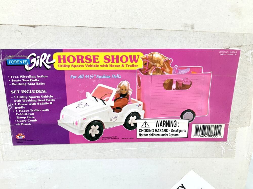 Vintage Forever Girl Horse Show Utility Sports Vehicle & Trailer Barbie New